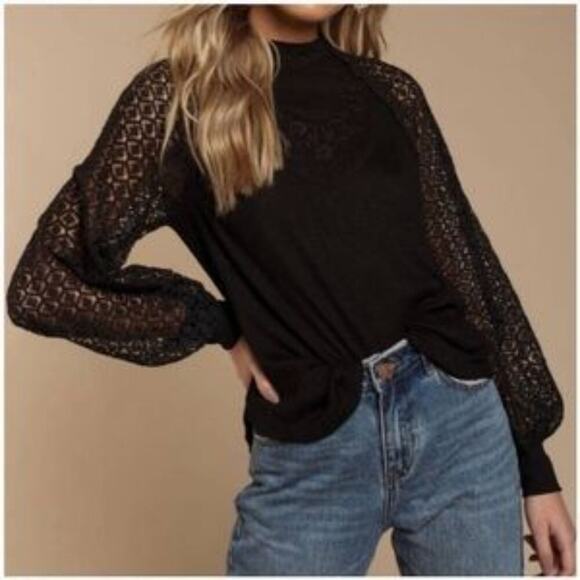 Free People Sweetest Thing Thermal Top Black Size S - Picture 1 of 10